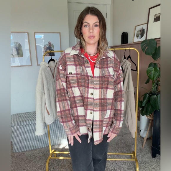 Jackets & Blazers - American Eagle Plaid flannel Button-Up Jacket